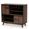 Baxton Studio Margo Walnut Brown and Black Finished Wood Wine Storage Cabinet 163-10442 - alternate 9